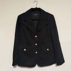 Talbots Black Double Knit Twill Blazer Size 10 Preppy Classic Office Capsule